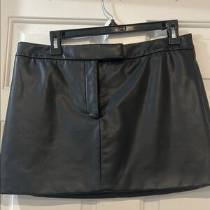 Calvin Klein Black Faux Leather Mini Skirt